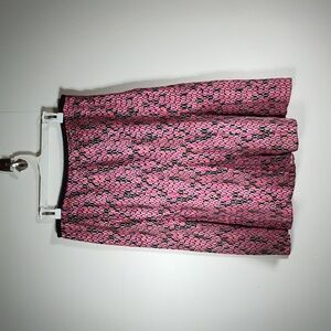 Sigrid Olsen 100% Silk Pink and Black A-Line Skirt 10